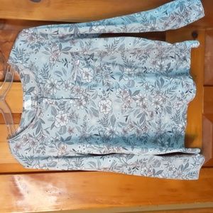 CURE* benefit jammies, grey, pink floral, soft as butter, drawstring waist